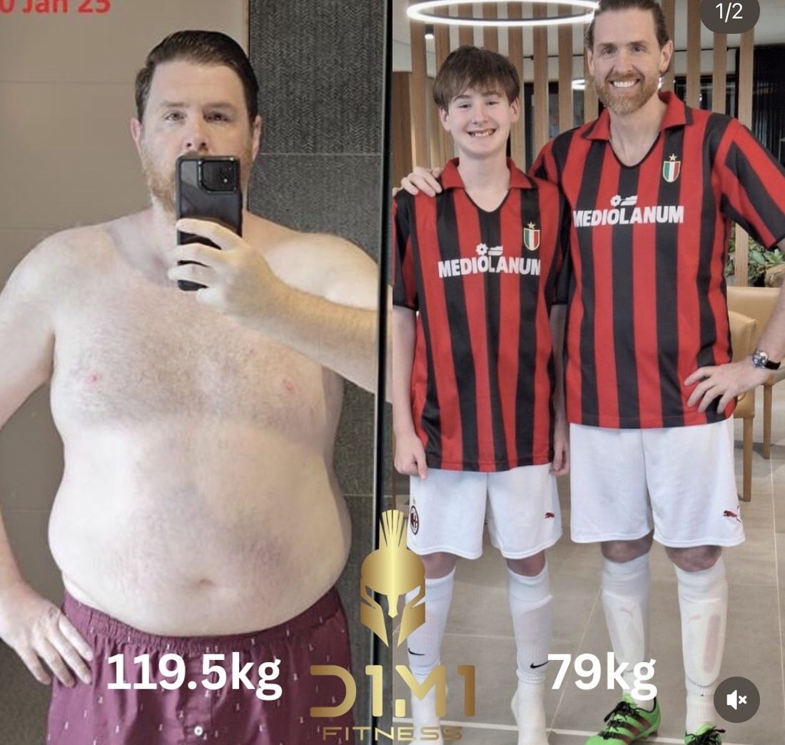 D1M1 Fitness client transformation 4, before and after