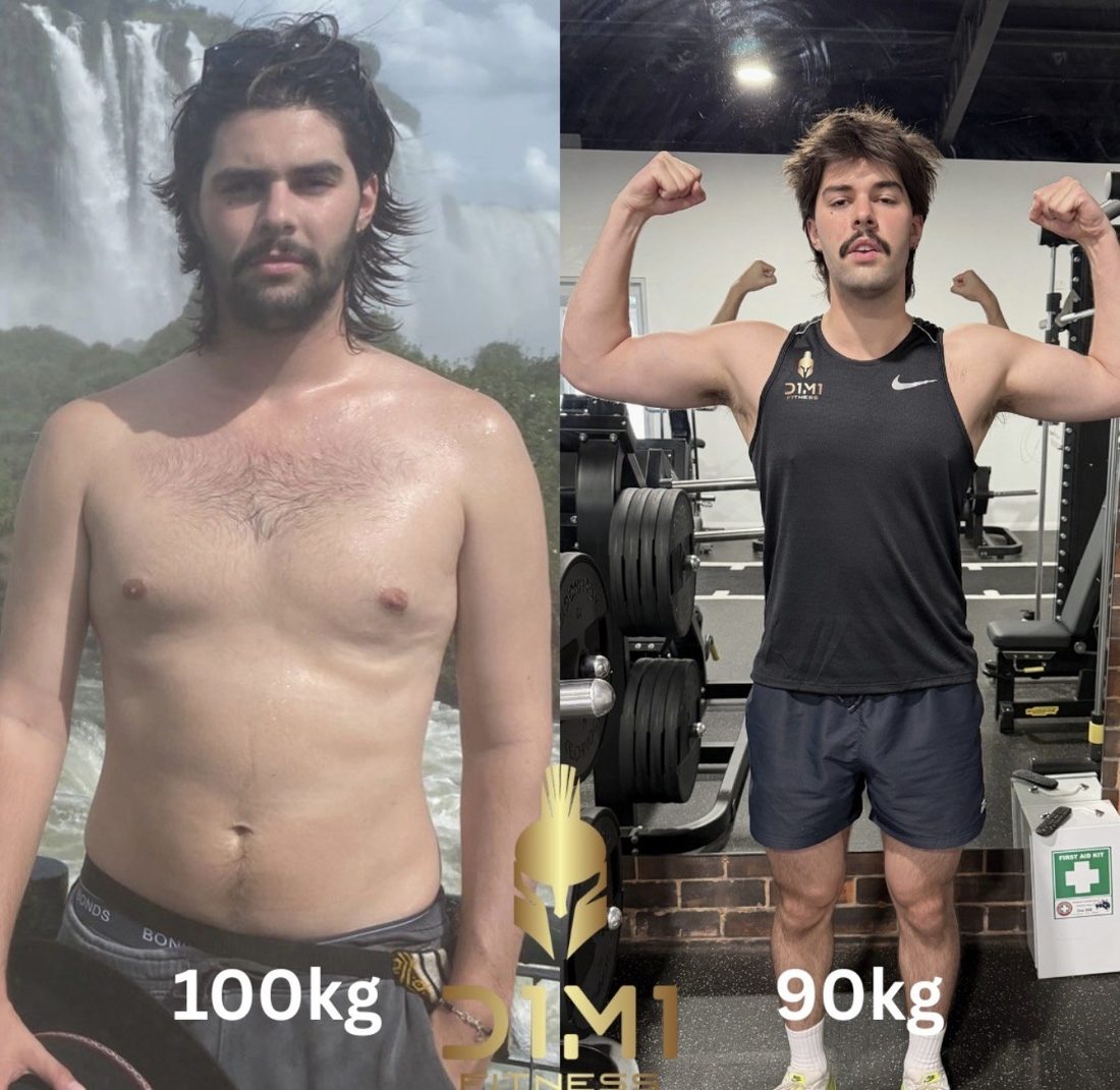 D1M1 Fitness client transformation 5, before and after
