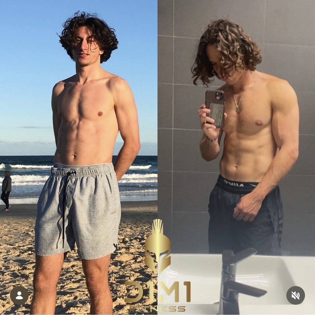 D1M1 Fitness client transformation 11, before and after