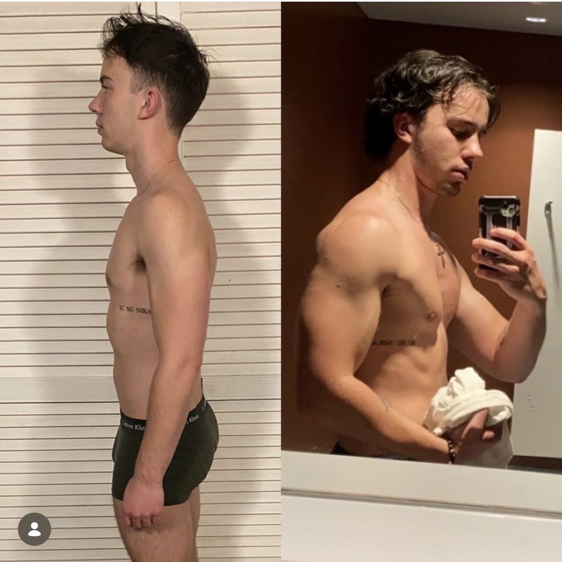 D1M1 Fitness client transformation 17, before and after
